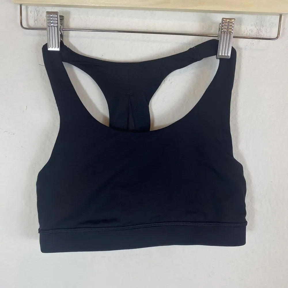 Lululemon Size 4 Invigorate Sports Bra in Black Luxtreme Mesh Athletic Yoga Gym